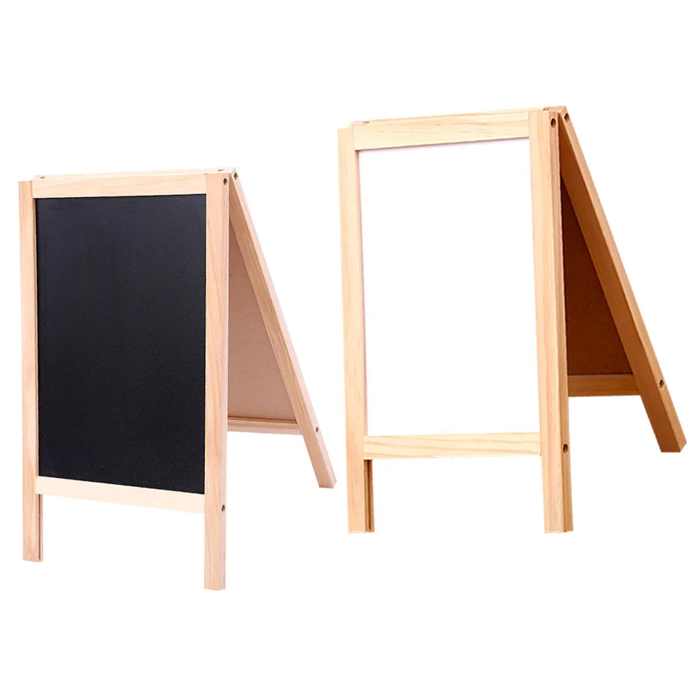 2 Pcs Whiteboard for Kids Writing Pad Double Sided Small Blackboard Foldable Children Chalk Memorandum Wood