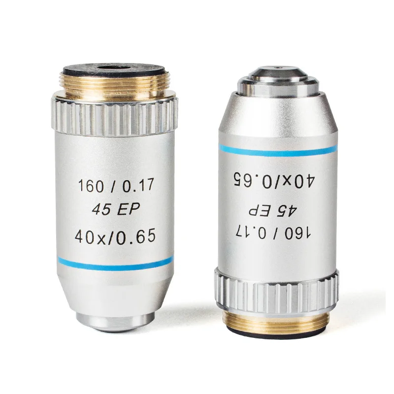 Objectif semi-achromatique 4X 10X 20X 40X 60X 100X 160/0.17 pour microscope biologique, objectifs EP