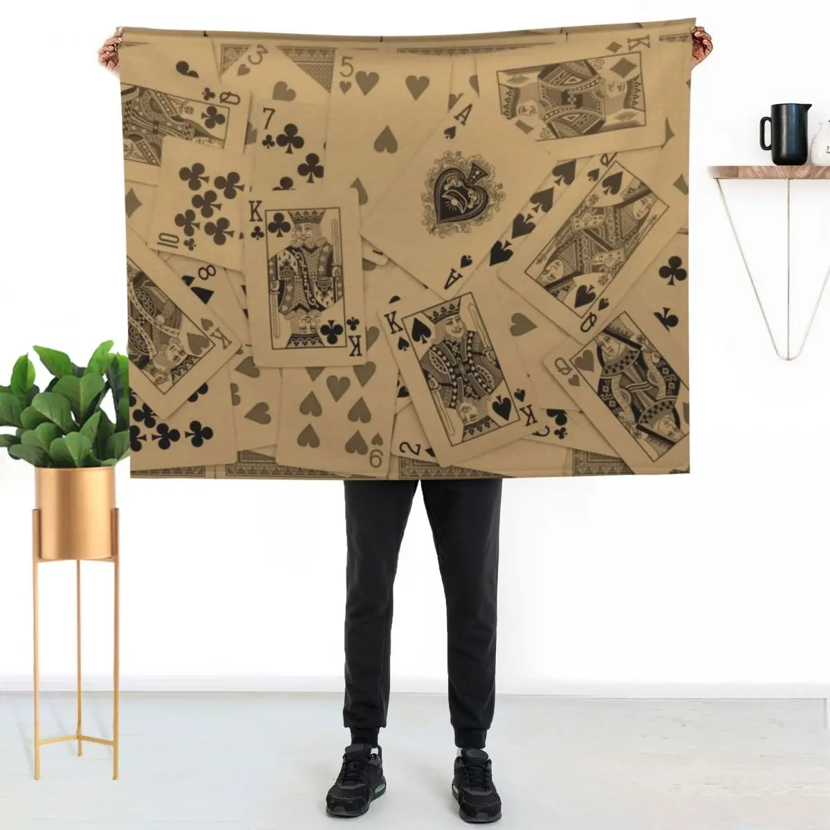 

Playing Cards Scattered Throw Blanket Warm Throw Blanket Gift for Anniversary