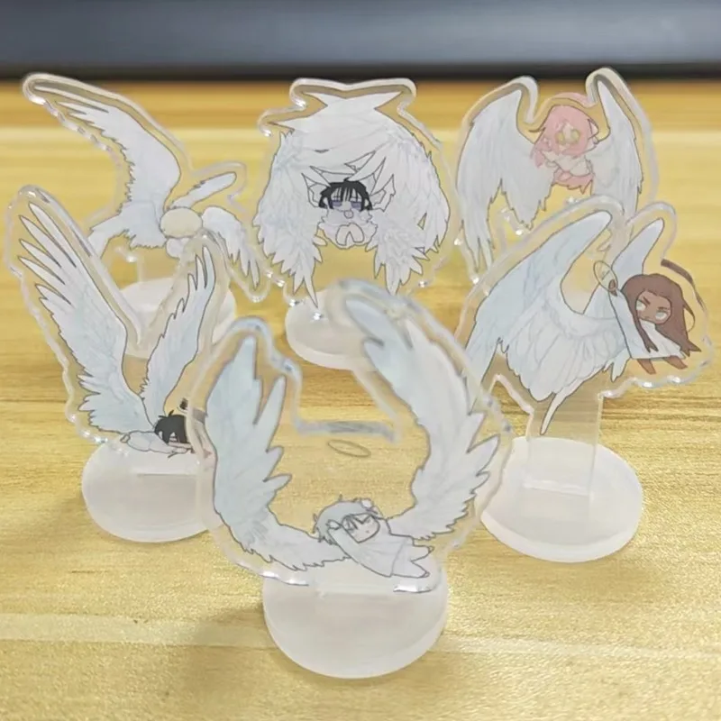 6Pcs/Set Angel Wings Alien Stage Mizi Sua Till Ivan Hyuna Luka Acrylic Stand Q Version Figure Display ALNST Anime Collection