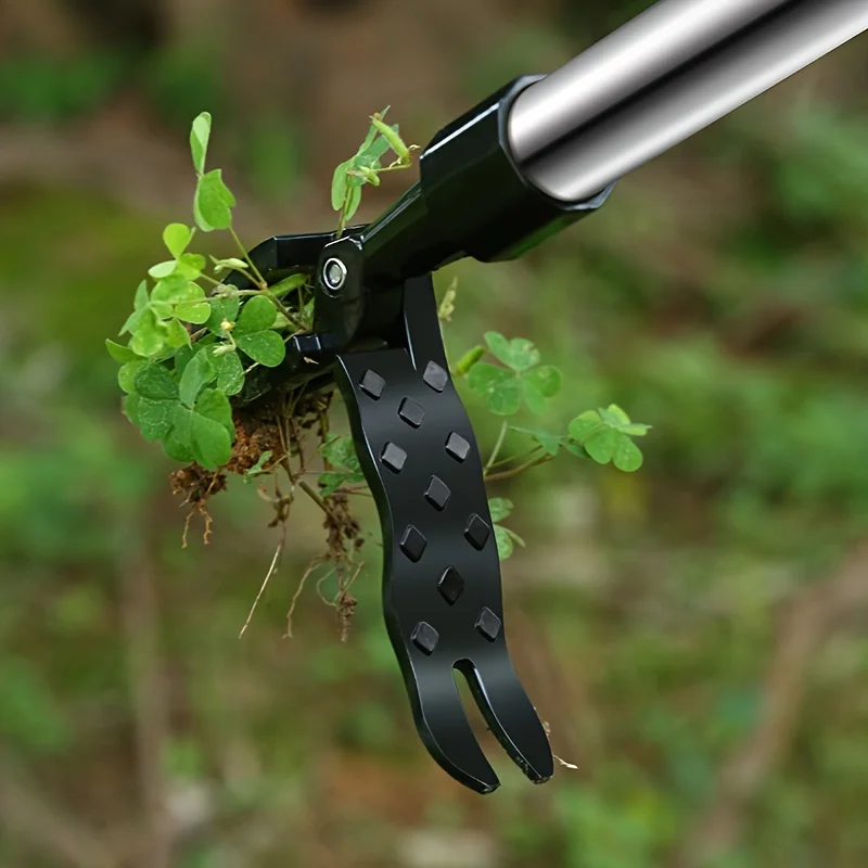 

Ergonomic Stand-Up Weeder Tool With 4-Claw Steel Head - Durable Metal, No Power Needed - Perfect For Garden And Yard Maintenance