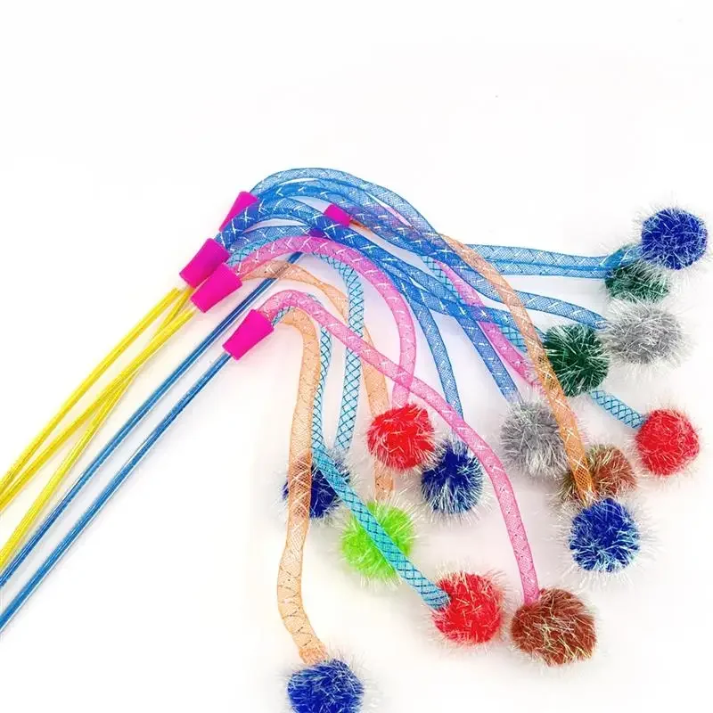 Cat Teaser Wand Toy Cat Interactive Toy Funny Long Kitten Teasing Stick Rod Teaser Wand Pet Cat Catcher Product for Cat Exercise