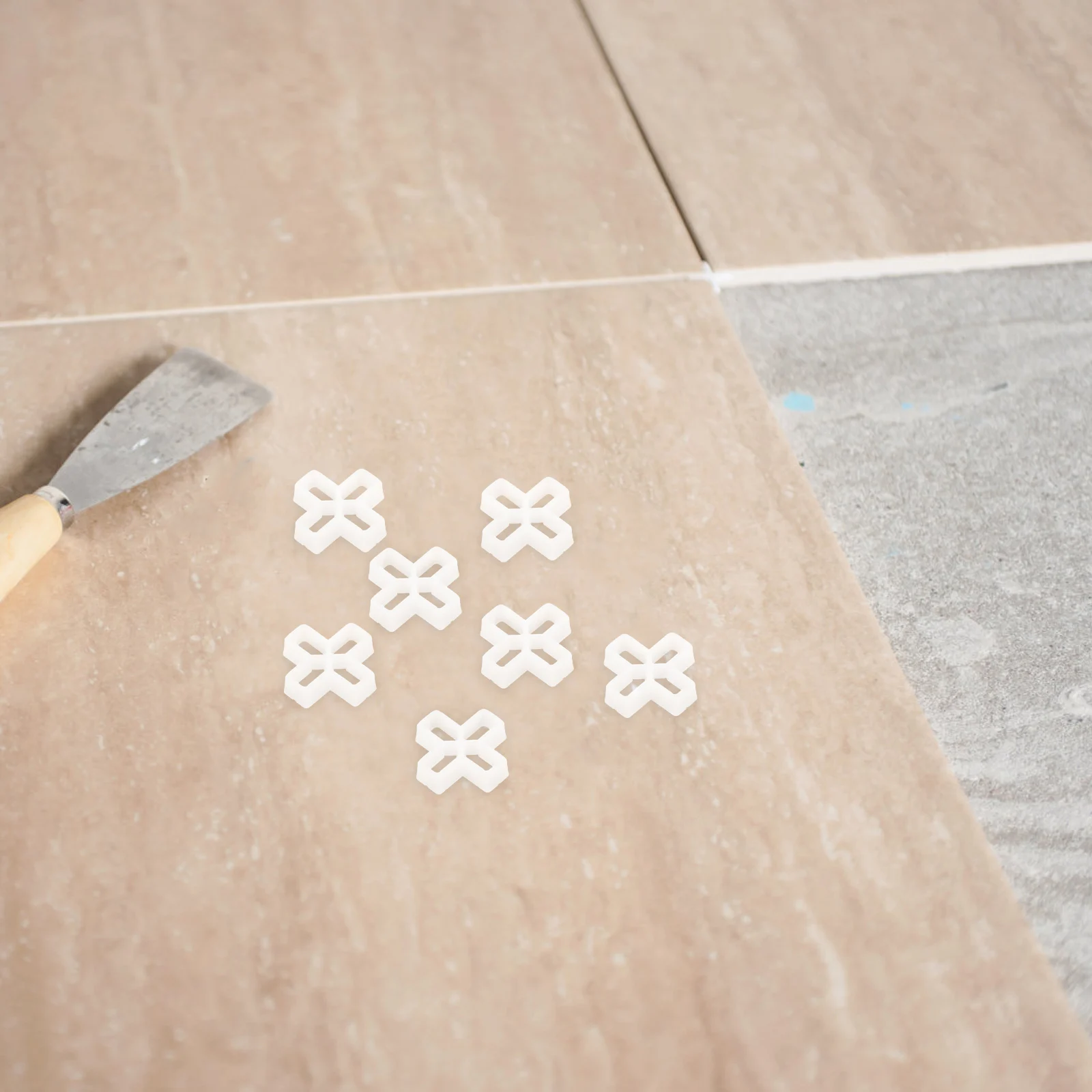 

100Pcs Porcelain Tile Spacers Sturdy Pool Grout Spacers Practical Design for Beginners Pro Tile Leveling System 1cm