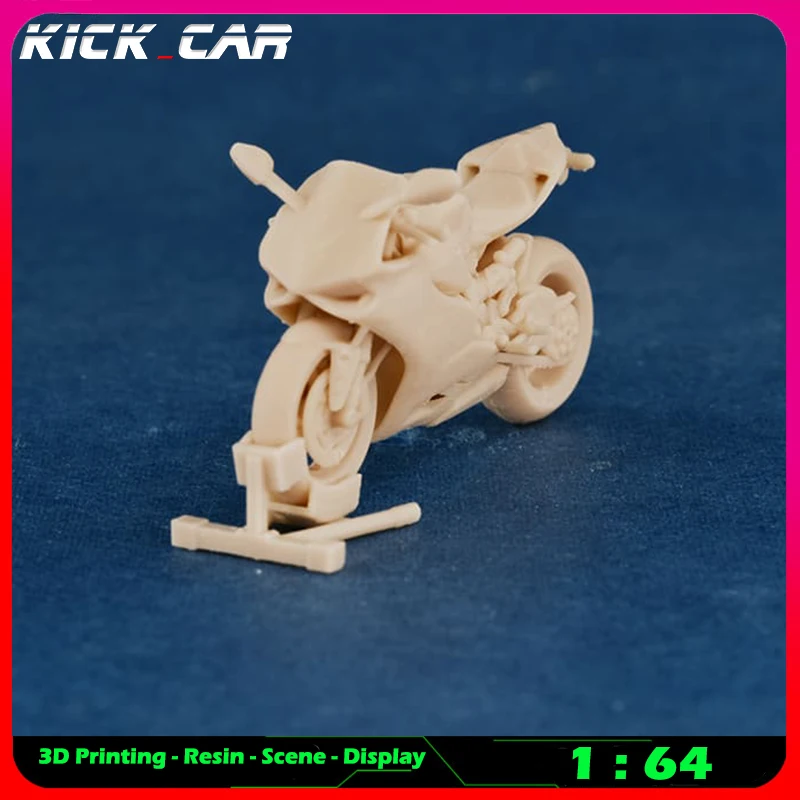 Kicarmod 1/64 Motorrad (ohne Jiffy-Ständer) Modellauto Diorama ungefärbtes Harz Garage Szene Dekoration Simulation Szene Spielzeug – Detail 18