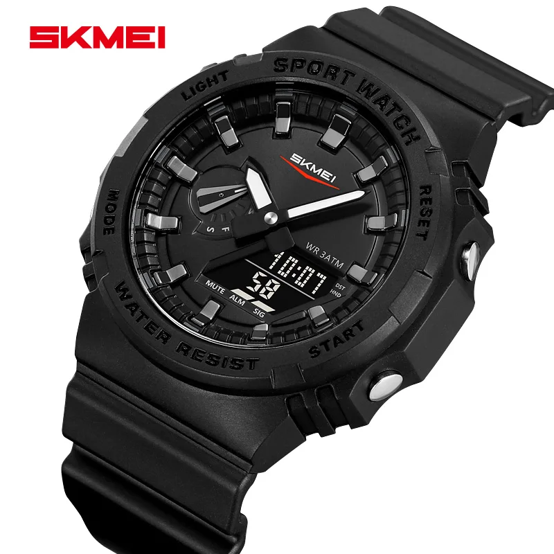 Skmei 2351 Watches Calendar Analog Stopwatch timing Alarm Clock Tactic Outdoors Dual Digital Display Quartz man Waterproof sport