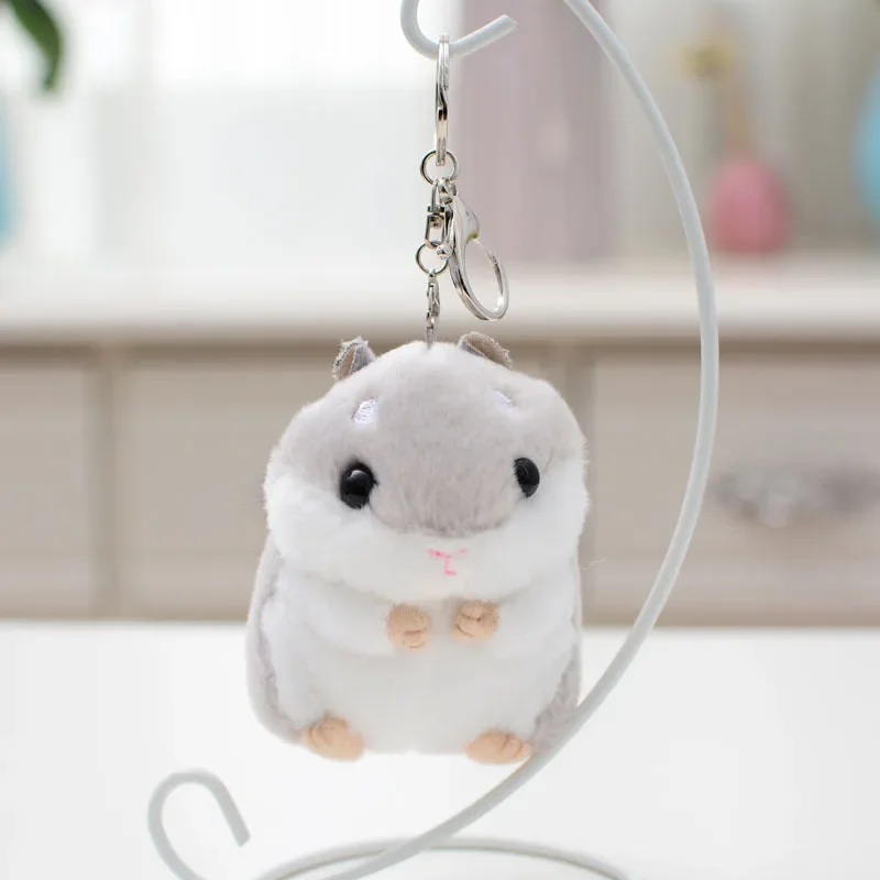 Brinquedos de pelúcia animais crianças brinquedos chaveiro recheado 10cm hamster pingente kawaii bonecas crianças criança presentes de natal saco boneca para o bebê
