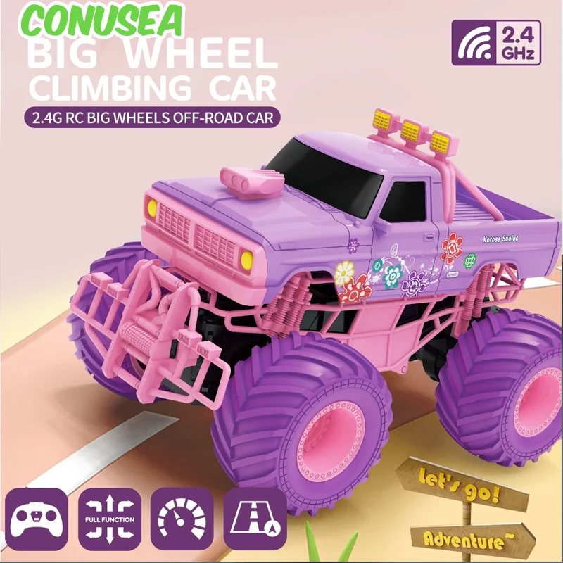 

Girls Gifts Rc Car Electric Drive 4Wd Off-Road Big Wheel High Speed Purple Remote Control Trucks Girls Toys for Children