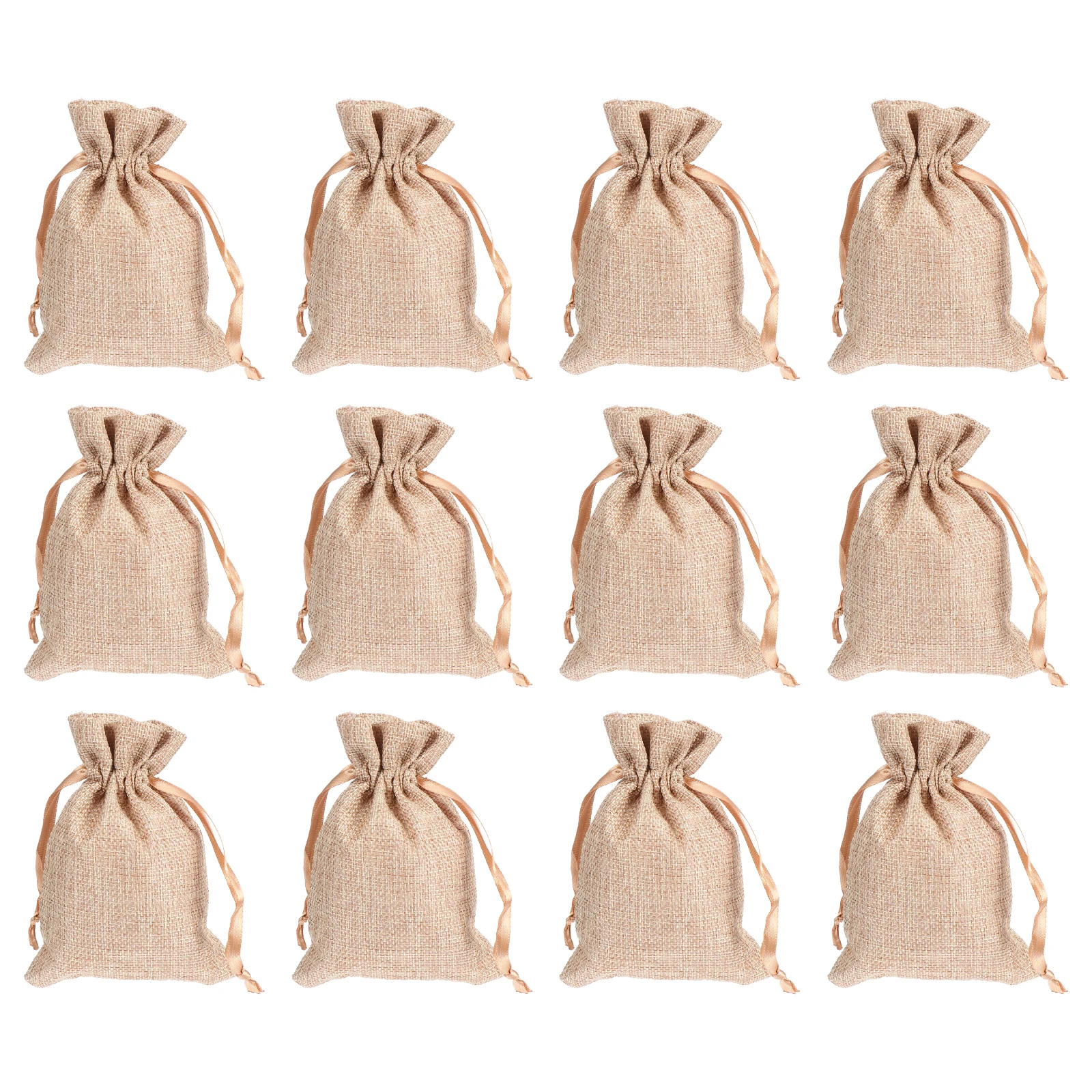 

12 pcs Medium Size Drawstring Bags Multipurpose Storage Drawstring Bags Jewelry Pouches Washable Gift Packaging Boxes