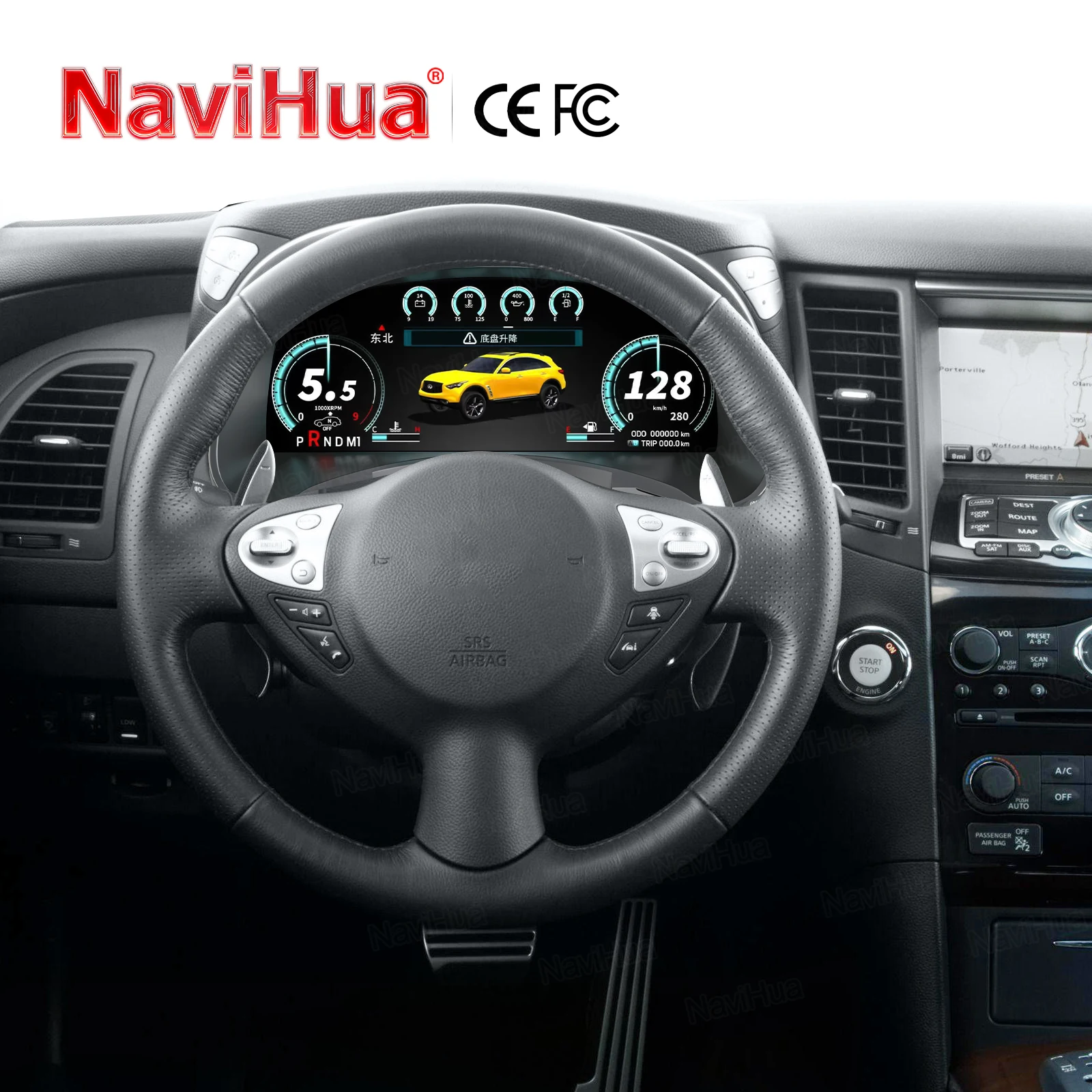 

Navihua for Infiniti FX25/FX35/FX37 2009-2016 Car Digital Cluster Auto Speedometer Linux System LCD Instrument Panel New Upgrade