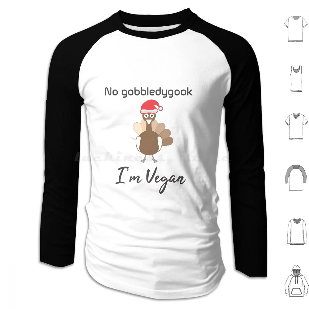 

No Gobbledygook Im Vegan Толстовка с капюшоном из хлопка с длинными рукавами Chicken Vegan