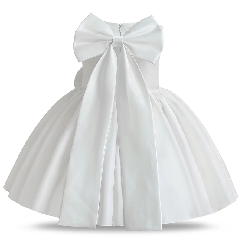 Big Bow Princess Sweet Kids Tutu Toddler Birthday Party Newborn Christening Children Baptism Baby Girls Clothes Summer Dresses