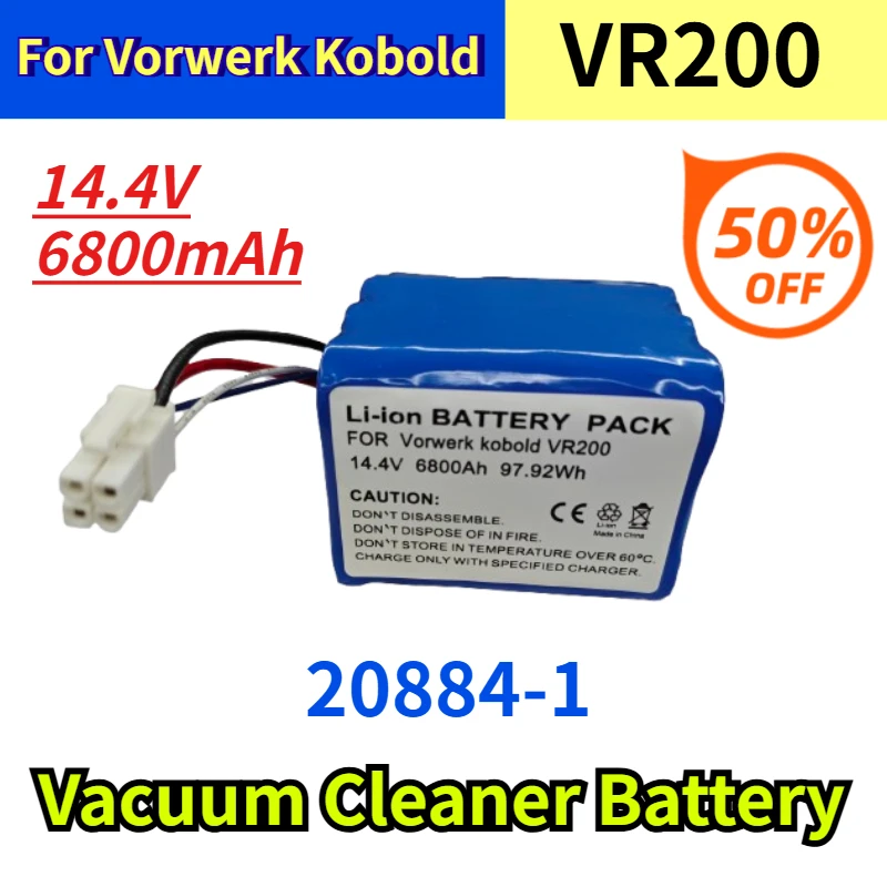 

14.4V 6800mAh Vacuum Cleaner Battery 20884-1 for Vorwerk Kobold VR200