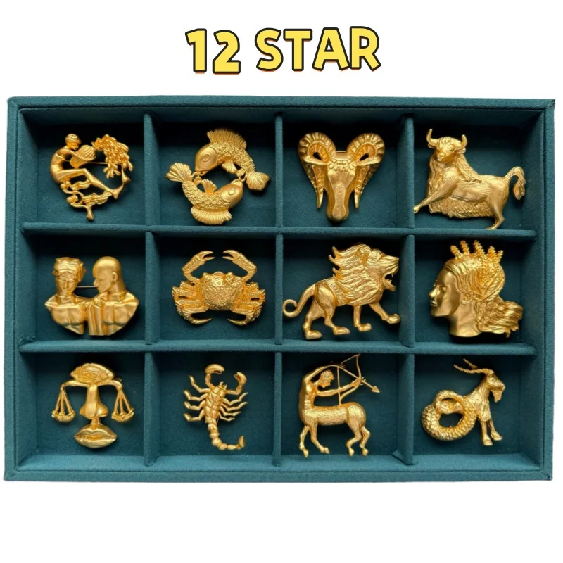 

Vintage 12 Star Brooch for Men Women, Heavy Industry Exquisite Clothing and Accessories