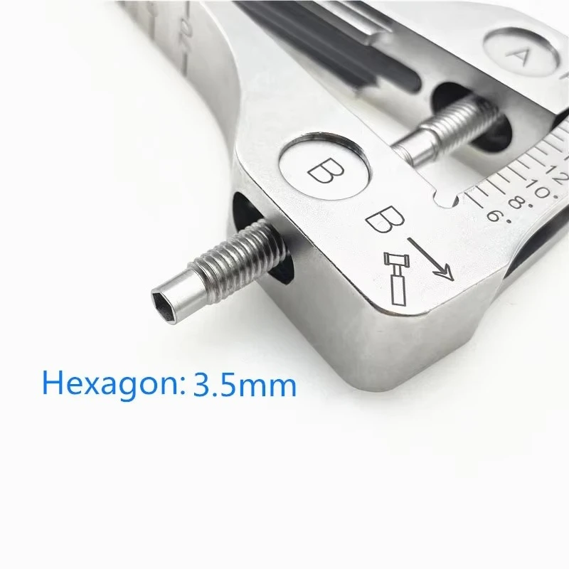 Orthopedic Bone Retractor & Angle Measuring Ruler Stainless Steel Bone Measuring Instrument for Orthopedic Practice Training