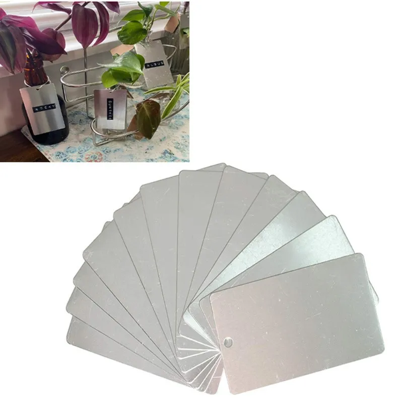 

A34R Garden Plant Tags Aluminum Single Hole Metal Plant Markers 3.15X1.8In-100 Pcs Label For Gardening Nursery