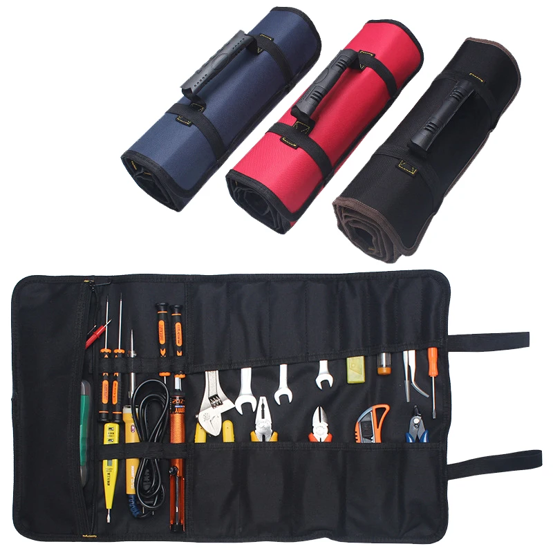 Sac à clé pliable en tissu Oxford multifonction, rangement des rouleaux d'outils, étui Portable, support de rangement, pochette pour outils