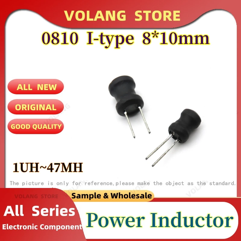 20Pcs 8*10mm DIP 0810 Power Inductor 1UH 2.2UH 3.3U 4.7UH 15UH 22UH 33U 47UH 68U 100UH 150 220UH 330UH 470UH 680UH 1MH 15M 100MH