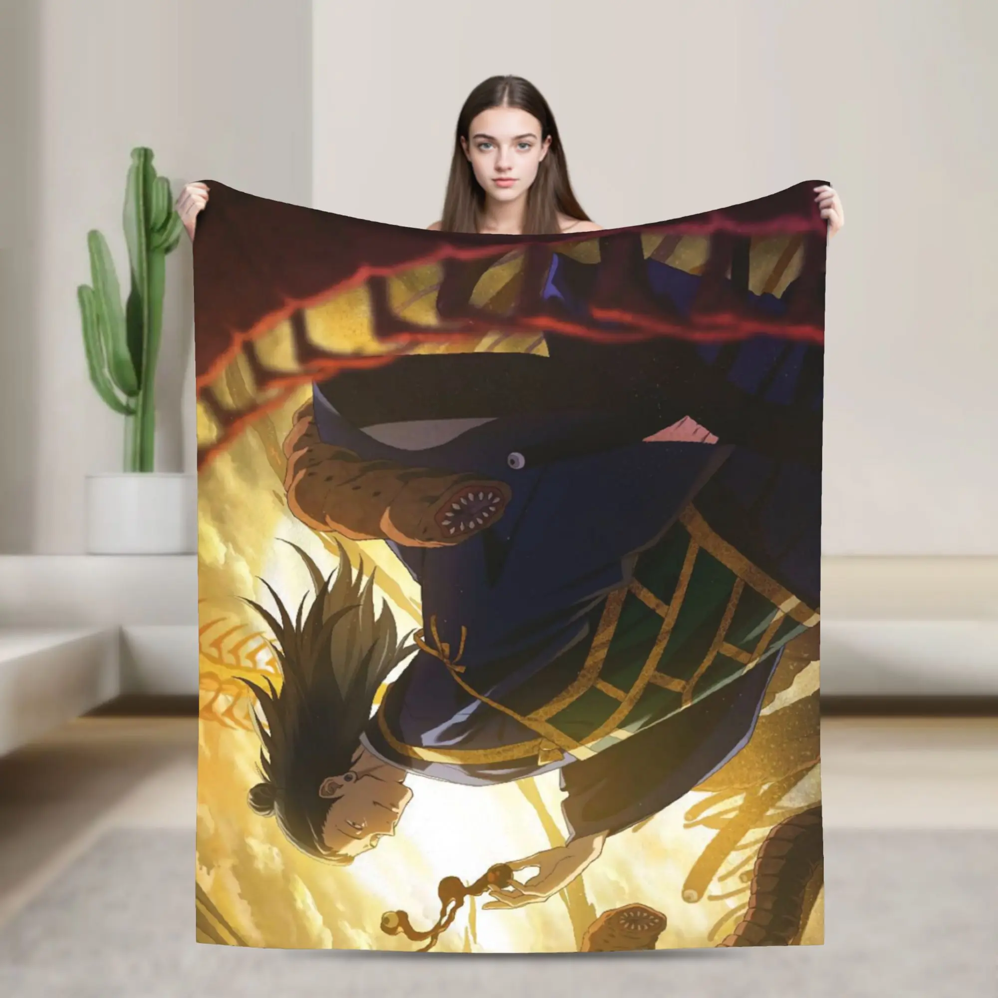 Geto Suguru Jujutsu Kaisen Blanket Quality Warm  Throw Blanket Winter Child Couch Chair Print Bedspread