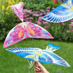 Fun DIY Rubber Band Bionic Power Bird Toys Handmade Assembled Elastic Kite Bird Model Children Outdoor Science Educational Props