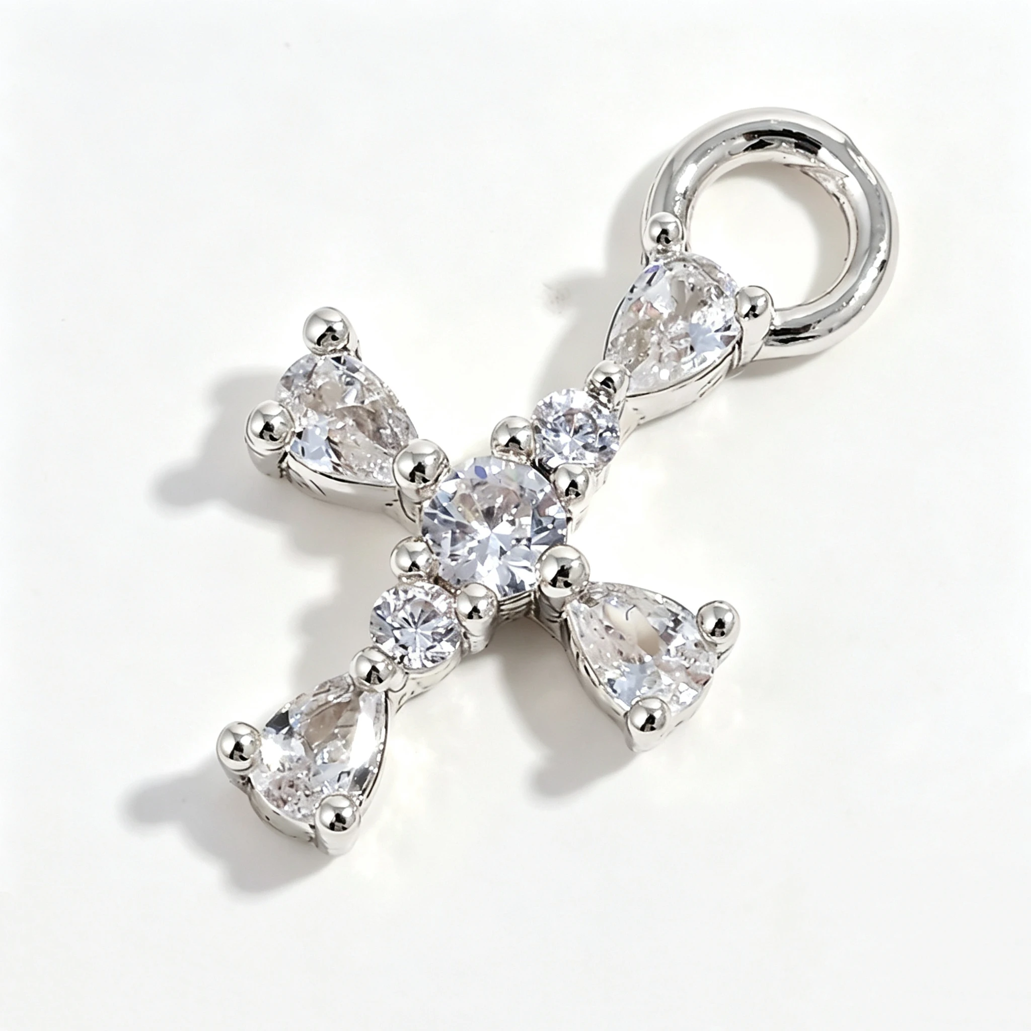 Exquisite Kompakte Kreuzförmige Anhänger, Vergoldet mit Zirkonia, Messing-Schmuckzubehör für DIY Handgemachte Ohrringe: VD2379 – Detail 11