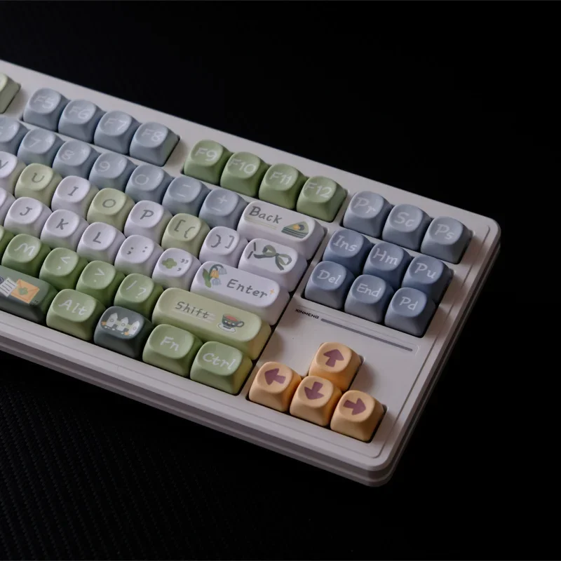 132 Keys Spring Letter Keycaps XOA MOA Profile PBT Keycap Dye Sub Key Caps For 61 68 75 84 87 96 98 104 108