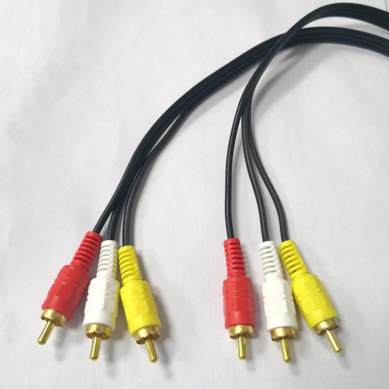 Złącze 3 RCA męskie na 3 RCA męskie Wtyczka Muzyka Audio Video AV Kabel 3X RCA Retail Cord do głośników TV Sound 1.5M H10