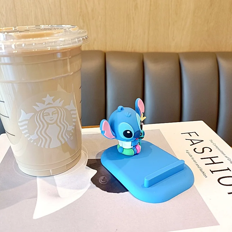 Kawaii Disney Stitch Mobile Phone Ipad Stand Cute Cartoon Figure Multi-Functionalmobile Phone Holder Desk Ornaments Kids Gift