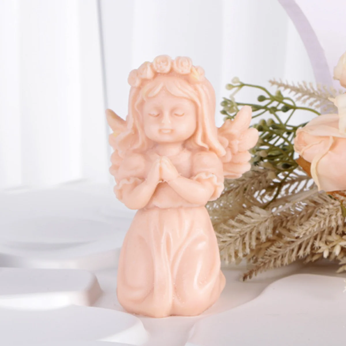 Pray Wings Angel Silicone Candle Mold DIY Boy Girl Soap Resin Plaster Doll Making Chocolate Cake Ice Cube Mould Desk Decor Gifts