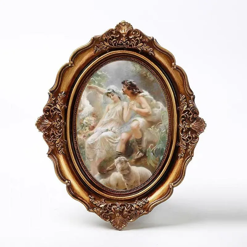 European Relief Resin Photo Frame Court Retro Picture Frame Ornament Home Decoration Wall Marco De Fotos Quadro Decorativo