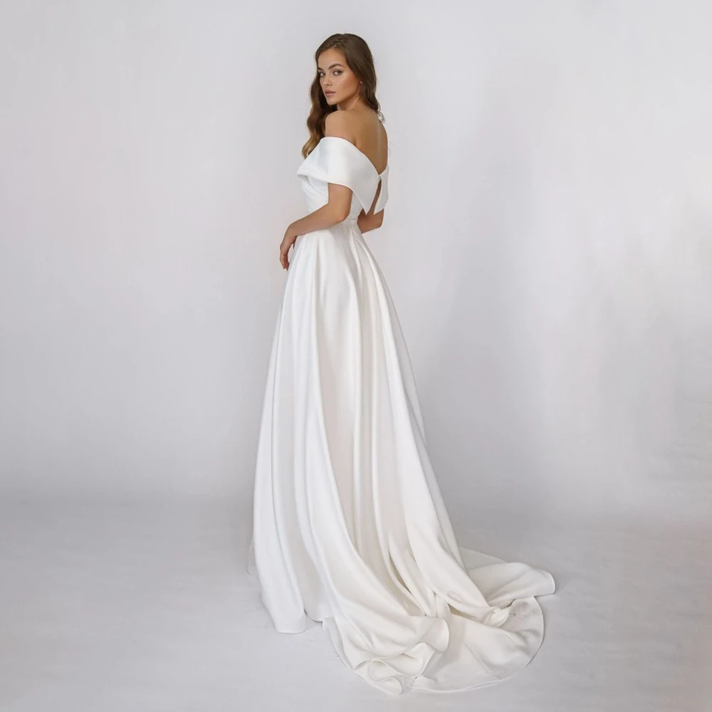 Robe de Mariée en Satin de Princesse Minimaliste, Vêtement Simple à Placer sur la Croix, pour les Patients, Quelle que soit la Ligne A, pour l'Été