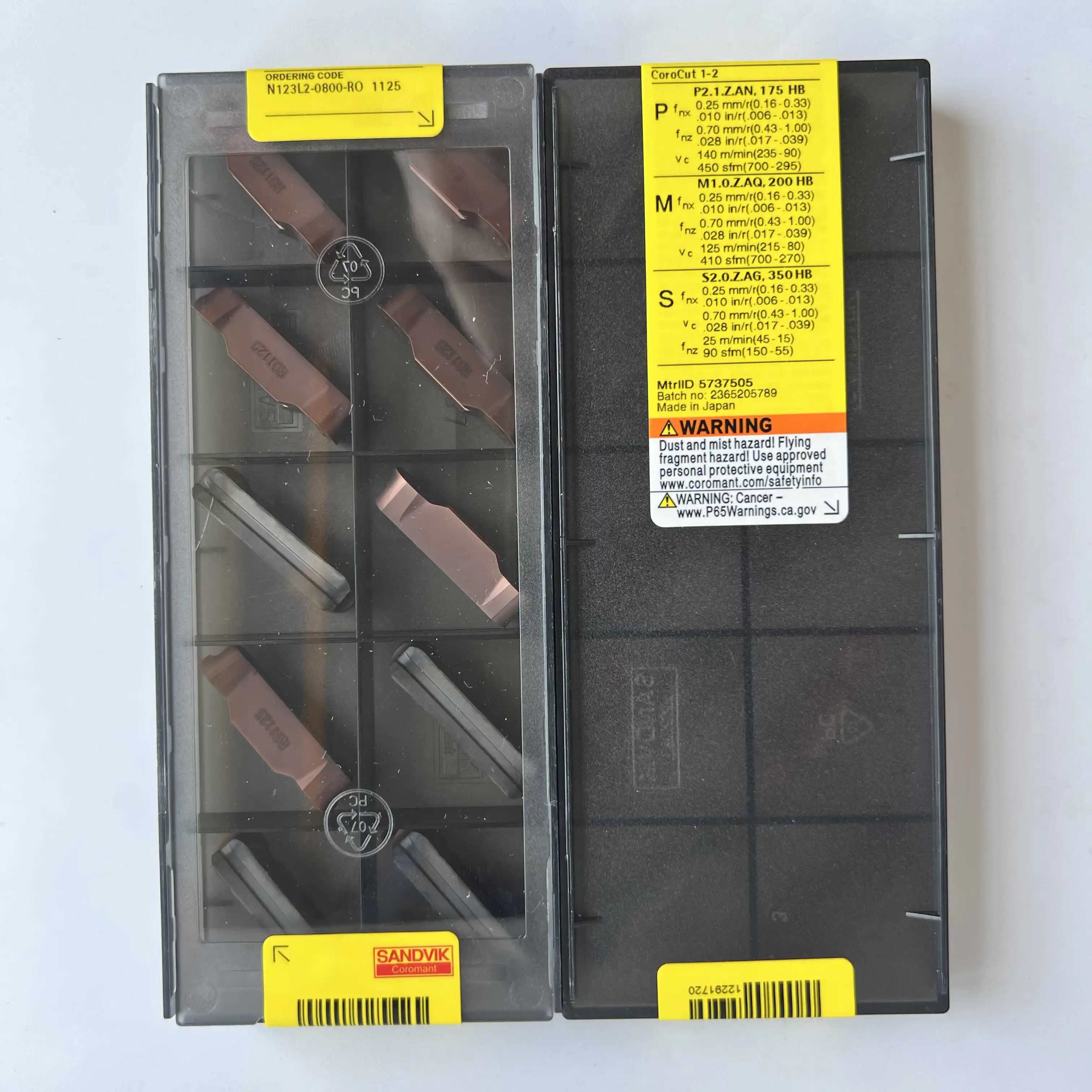 N123L2-0800-RO 1125  /Carbide CNC Blade 10 Pieces