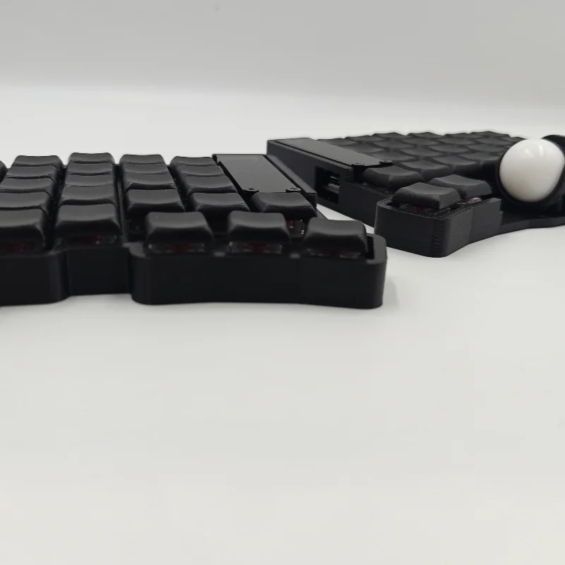Teclado Trackball de Perfil Baixo com 39/47/59/61 Teclas ChocV1/V2, Teclado Dividido com Fio HotSwap RGB, Mouse Trackball de 25mm em POM / Tela OLED R