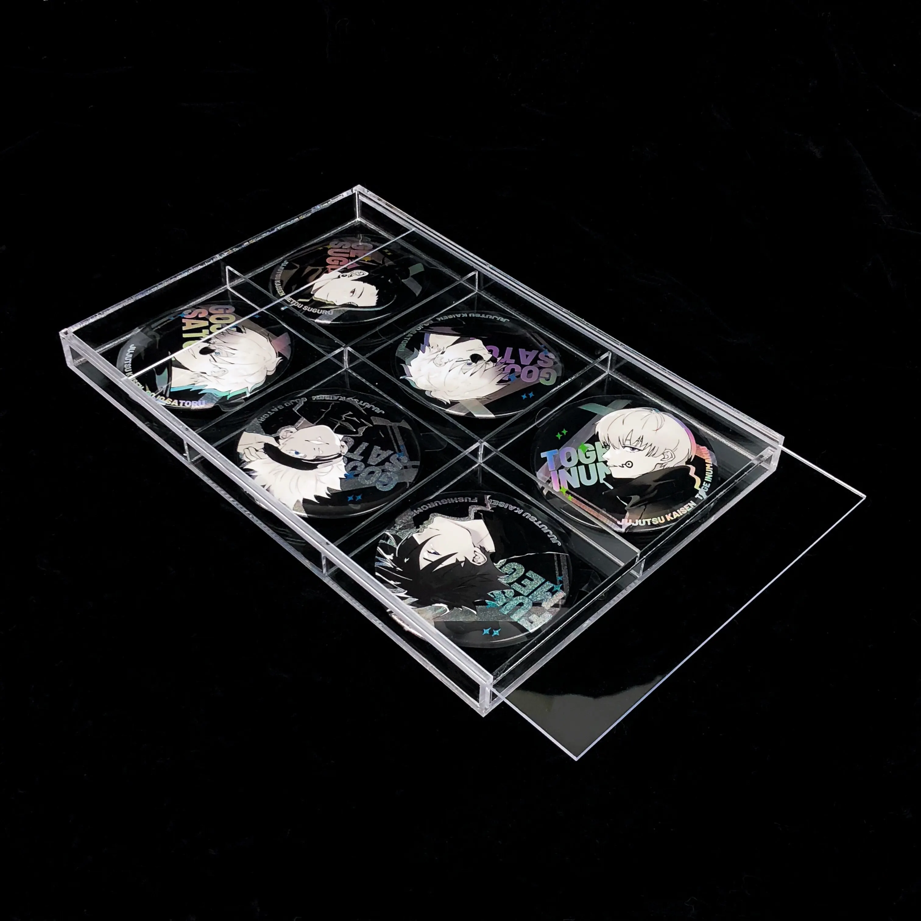 Clear Acrylic Grids Itabag Display Stand Storage Box for Badges Button Pins Trading Cards Acrylic Display Frame