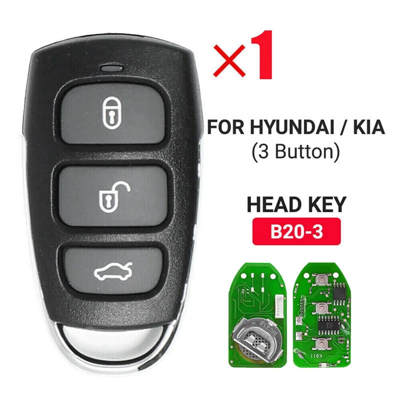 KEYDIY B20-3 KD Remote Control Car Key Universal 3 Button for Hyundai KIA for KD900/KD-X2 KD MINI/ URG200 Programmer