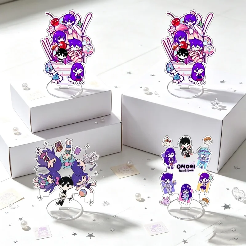Game OMORI 15cm Psychological horror RPG Game Acrylic Figure Stand Model Plate Desktop Decor Kel/OMORI Gift Keychain Souvenir