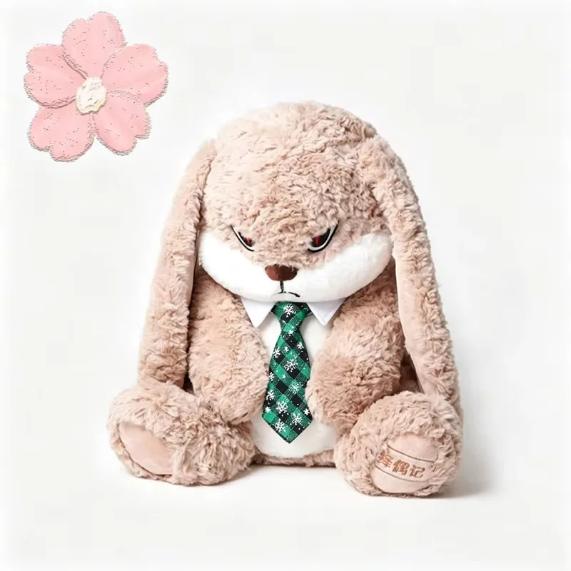 30cm Grumpy Bunny Gentleman Rabbit Pillow Large Long Eared Plush Doll Cute Animal Plush Toy Soft Fill Body Pillow Decoration