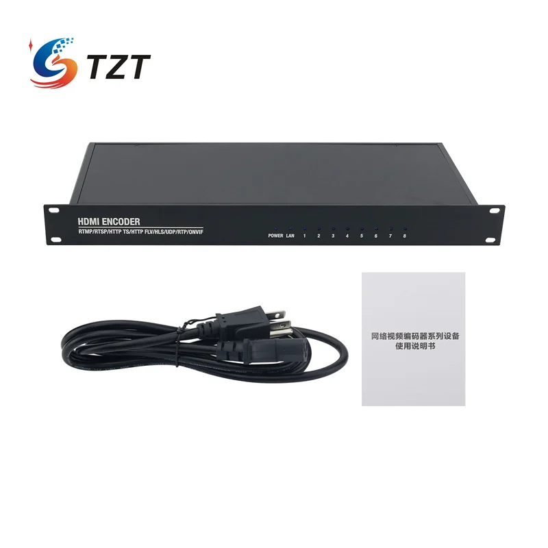 TZT 8CH H.265 1U HDMI-compatible Encoder PC NVR Video Encoder for RTMP/RTSP/HTTP TS/HTTP FLV/HLS/UDP/RTP/ONVIF