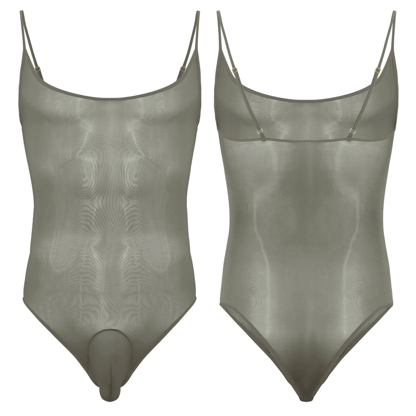 Gay masculino ultra fino sexy bodysuit bugle bolsa sling shot nightwear ursinhos ver através de lingerie loungewear pijamas roupa de dormir