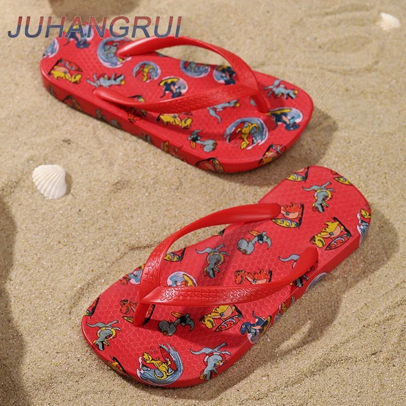 Summer Children Cute Cartoon Animal Slippers with Back Strap Beach Shoes Kids Flip Flops Elastic Band Anti-slip Sandals Boy Girl