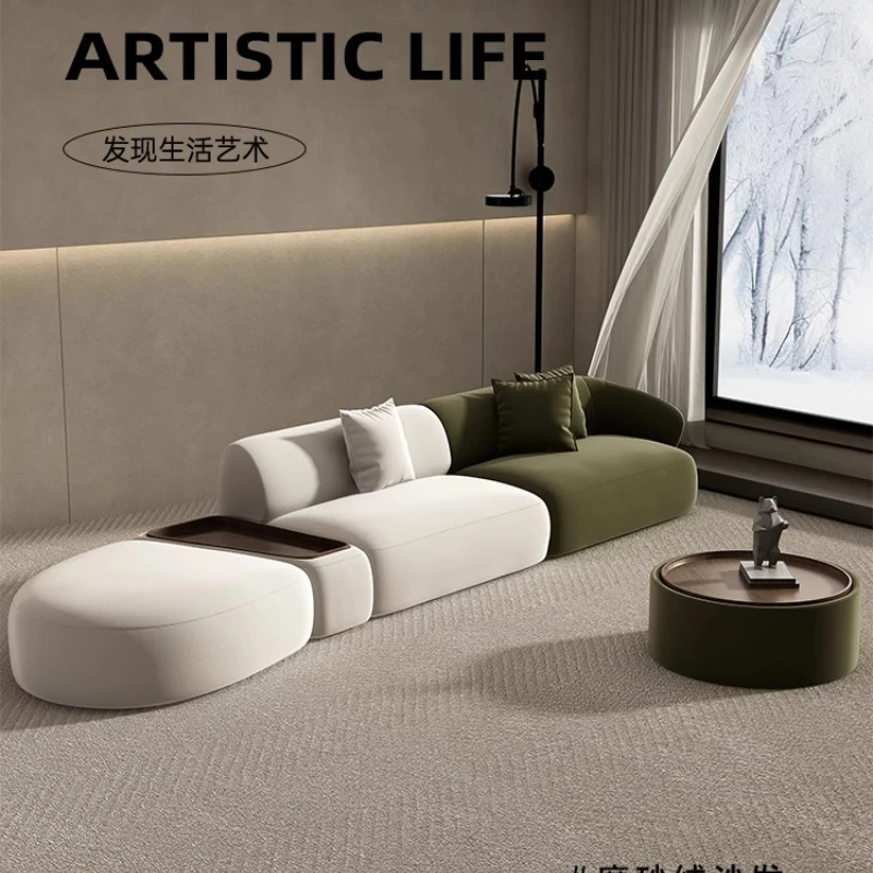

Curved sofa corner special-shaped designer beauty salon hotel lobby rest area reception sofa coffee table combination