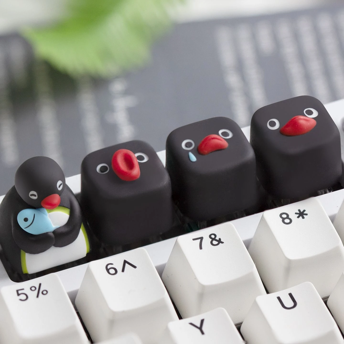

Колпачки для клавиш Pingu: милые кастомные колпачки из смолы в виде пингвинов для ESC, креативный подарок ручной работы для механической клавиатуры, хит продаж