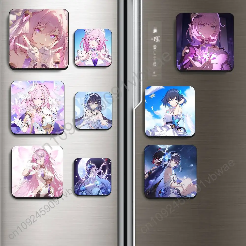 Elysia Seele Vollerei Honkai Impact Magnetic Sticker Fridge Magnets No Falling Off Fit for Refrigerators All Metal Surfaces