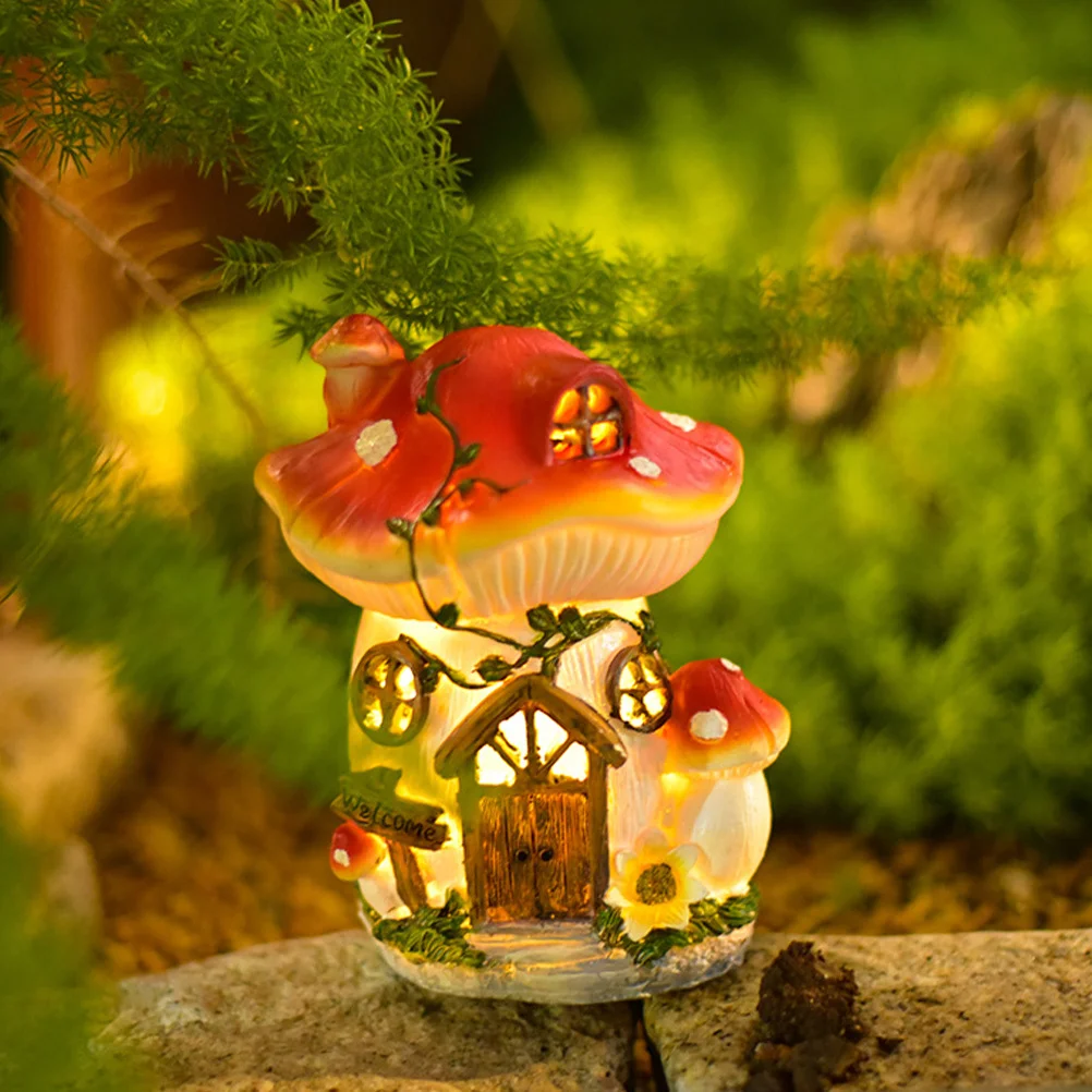Ozdoby ogrodowe Grzyby Dekoracje Lampki Statuetki Ornamenty Urocze Nocne