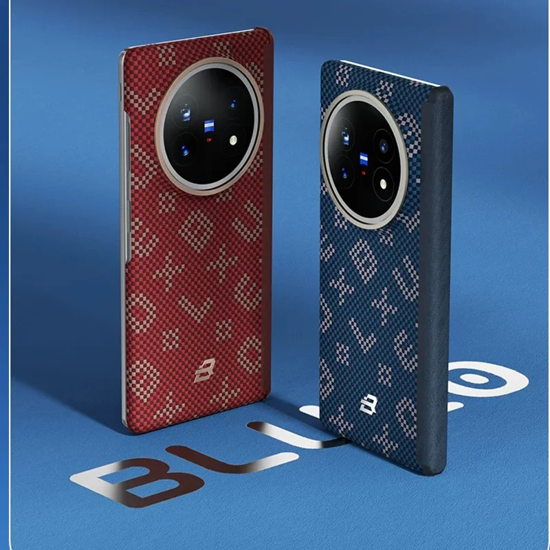 Blueo Carbon Fibre Case For ViVo X Fold 5 Kevlar Wireless Charging Back Cover Case for VIVO X FOLD 5
