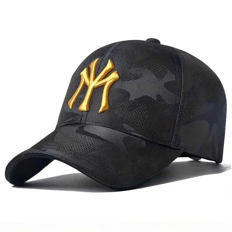 Unisex-Baseballmützen mit Buchstabenstickerei, Camouflage-Muster, für Frühling und Herbst, verstellbare Freizeithüte für den Außenbereich, Sonnenschutzhut, Sport-Golfmütze