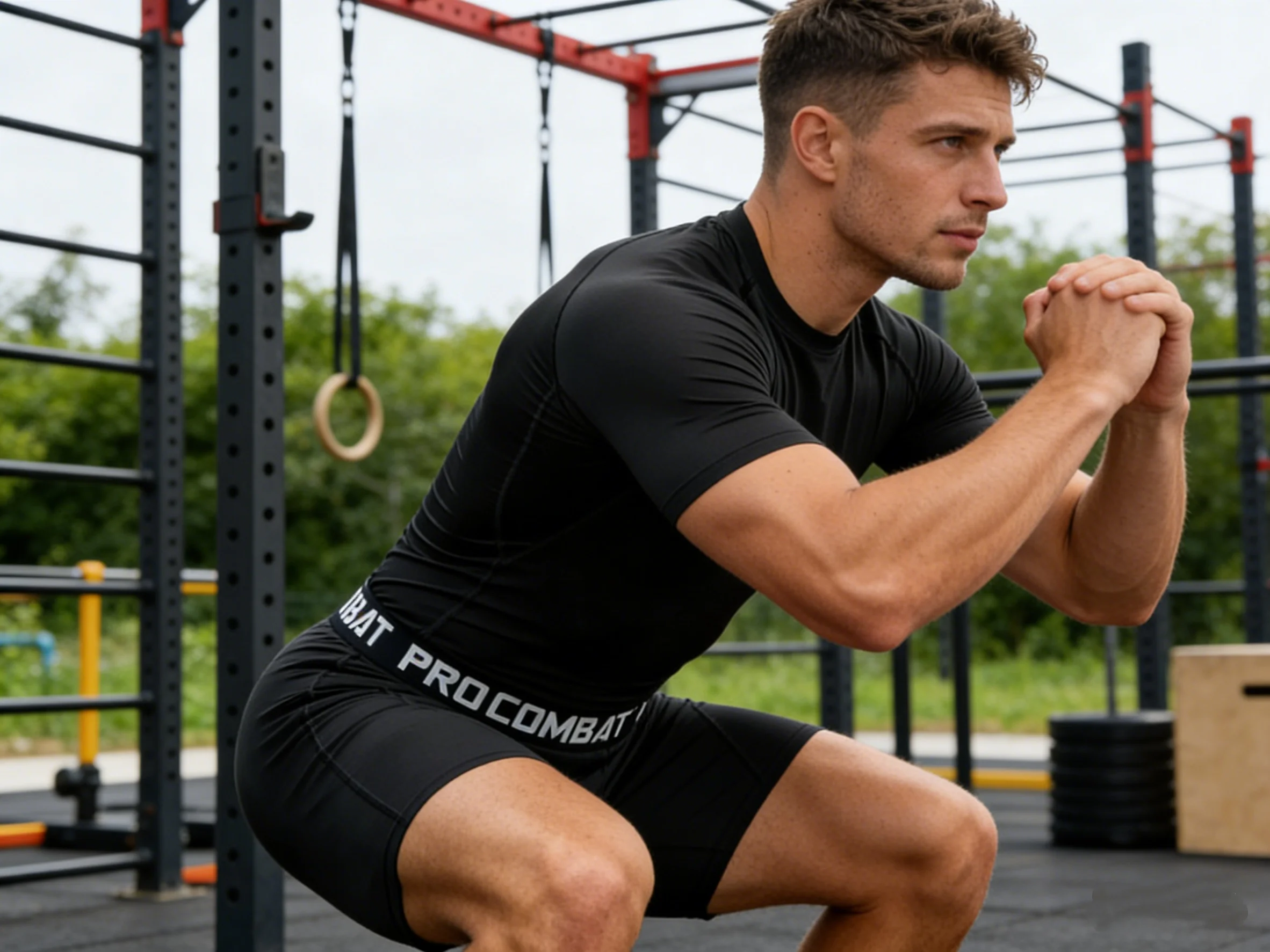 2pcs Men's Compression Sportswear Suit Gym Tight Yoga Sets Workout Jogging MMA Fitness Sports shirt+Shorts Tracksuit Running Set
