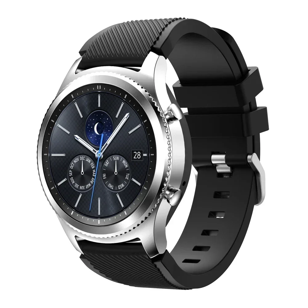 Ремешок 20 мм 22 мм для Samsung Galaxy Watch 5/6/4/3/46 мм/active 2/Gear s3 Frontier/Sport, силиконовый браслет Huawei GT 4/3/2/2E, ремешок