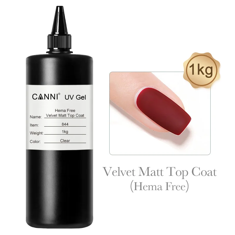 1L Canni HEMA FREE Long Wear Diamond Top Coat Color Nail Gel Polish Refillment Nail Salon Big Volume 1000ml Gel Nail Varnish