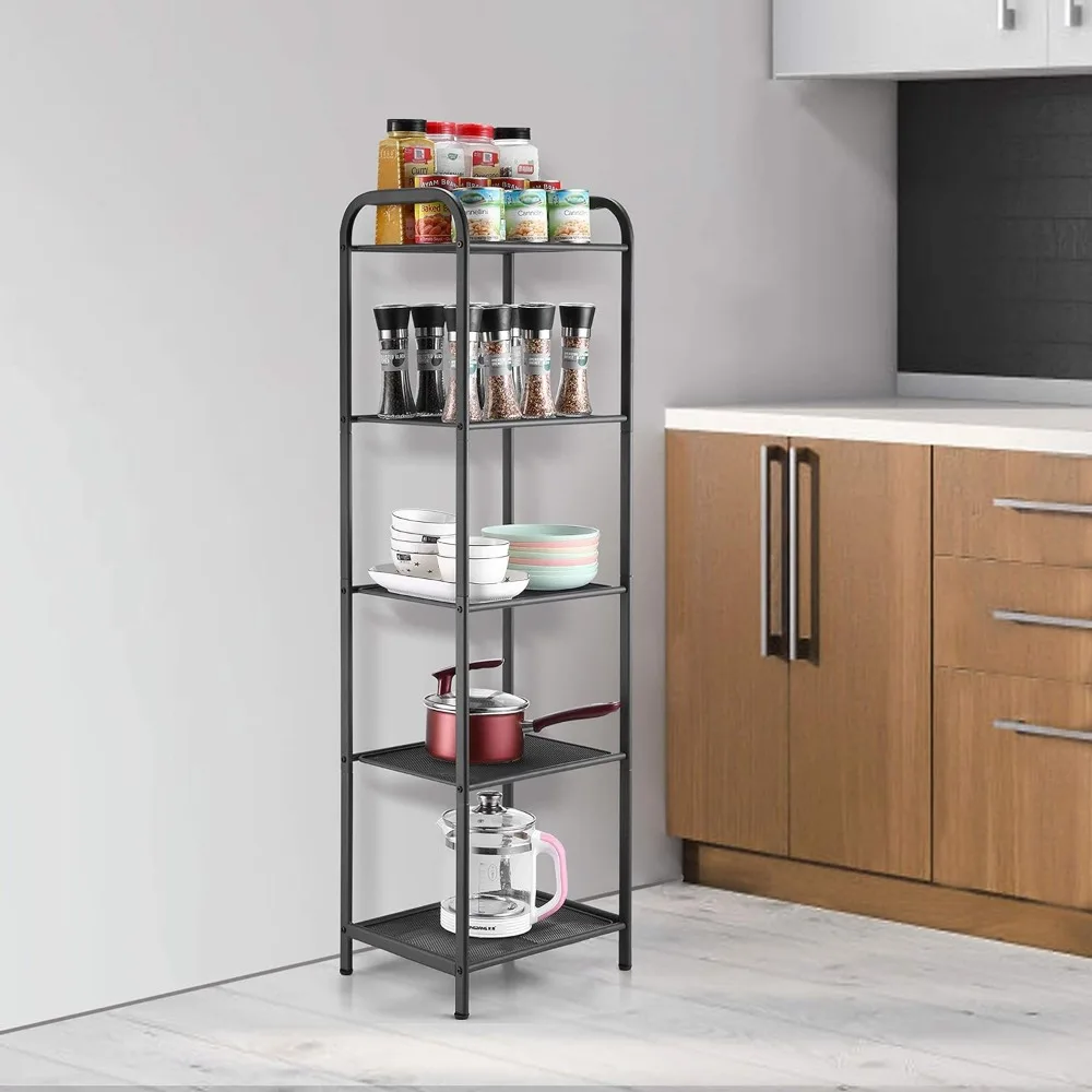 MAX Houser Storage Rack with Shelf,Industrial Style Extendable Plant Stand, Standing Shelf Units for Kitchen, Bathroom