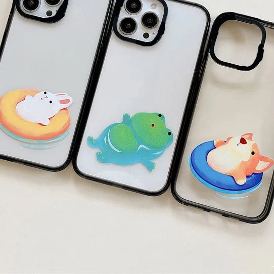 

Rabbit Frog Dog Acrylic Transparent Phone Case Cover for IPhone 14 13 12 11 15 Pro Max Case for IPhone 15 Pro Max